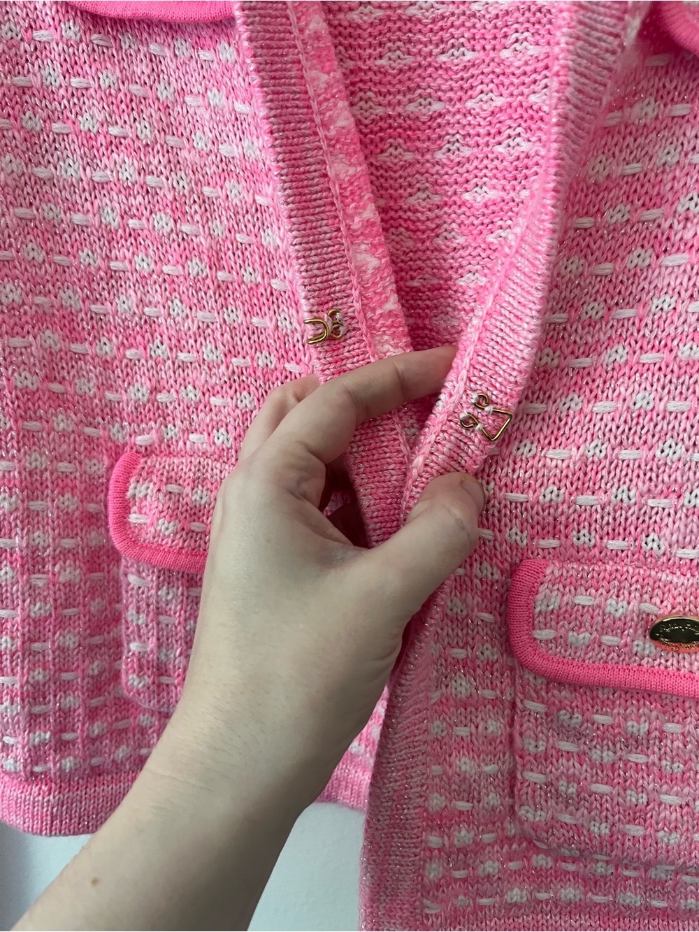 Lilly Pulitzer Kienna Cardigan Sweater Pink Knit XS Preppy Coastal Lady Jacket - Picture 3 of 11